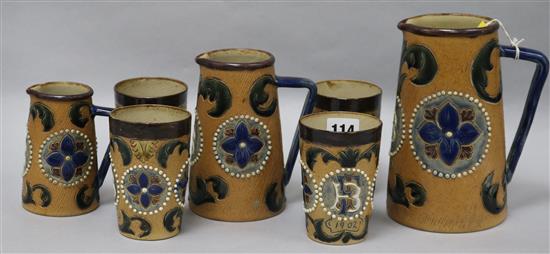 A collection of Fulham pottery stoneware vessels, c.1902